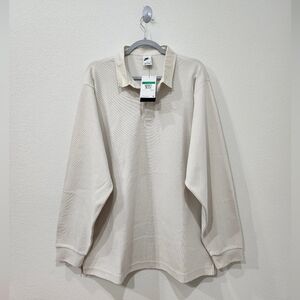 Nike Sportswear Rugby Top Solo Swoosh Men's Long Sleeve Beige Size XL DQ5221-030